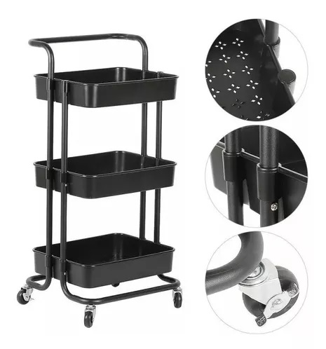 CARRITO ORGANIZADOR METAL 3 NIVELES