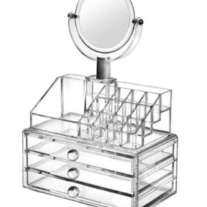 ORGANIZADOR DE MAQUILLAJE ACRILICO CON ESPEJO *