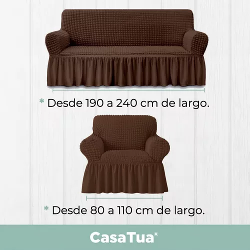 CUBRE SILLON JUEGO 3C Y 1C COLOR CAFE - Imagen 2
