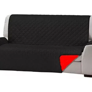 FUNDA CUBRE SILLON REVERSIBLE 2 PUESTOS COLOR NEGRO CON ROJO