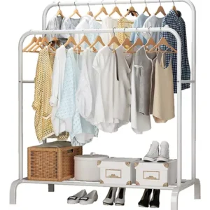 PERCHERO DOBLE SIN RUEDAS BLANCO