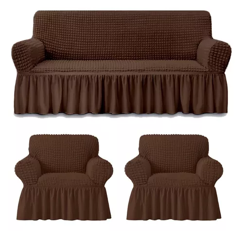 CUBRE SILLON JUEGO 3C Y 1C COLOR CAFE