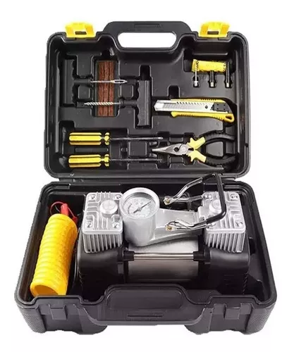 COMPRESOR DOBLE CILINDRO CON HERRAMIENTAS