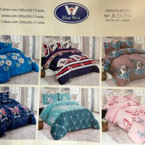 COBERTOR 2 PLAZA CON DISEÑO